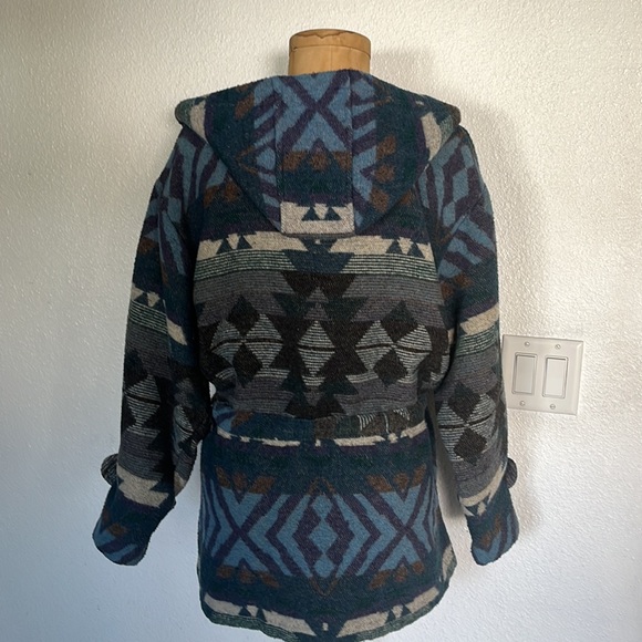 Vintage Rampage Fleece South Western Print Hoody Coat Size Med - Picture 4 of 6
